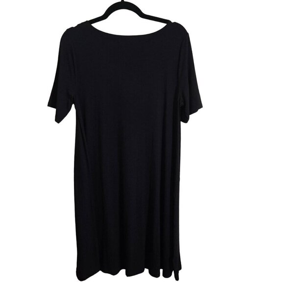 Loft NWT Black Jersey Swing Dress Size MT - Picture 2 of 6